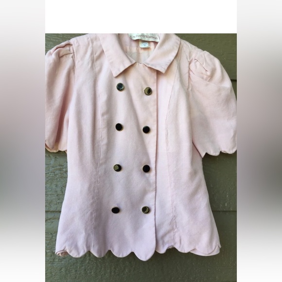 Vintage 1980's Richard Warren blazer/Jacket top puffy shoulder Scalloped hem - Picture 9 of 10